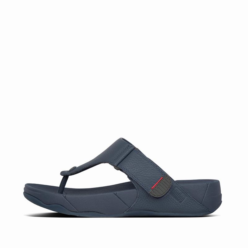 FitFlop Trakk-Ii Leder Navy - FitFlop Sandalen Herren Sale [XKMI-13245]